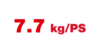 WEIGHT TO POWER RATIO 7.1 kg/PS